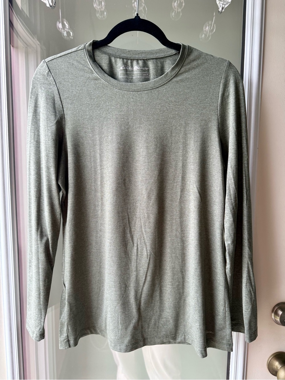 Eddie Bauer Heathered Crewneck Tee in Light Taupe